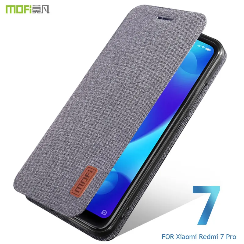 Чехол для redmi 7 pro, чехол MOFI для Xiaomi redmi 7 pro, тканевый флип-чехол для redmi 7pro, полный Чехол, флип-чехол 7 pro, тканевый матовый чехол