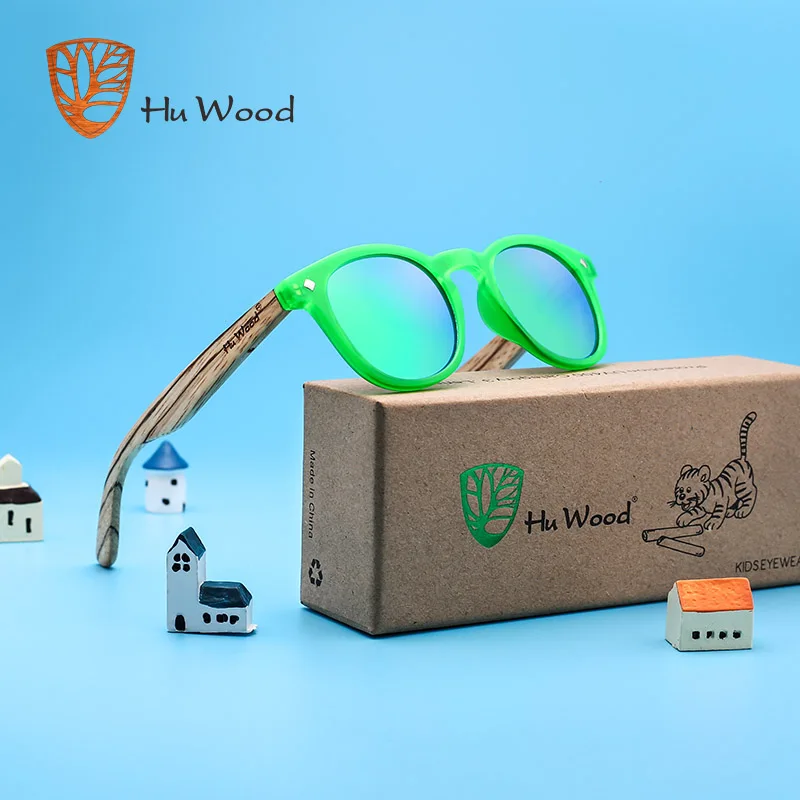 HU WOOD, брендовые дизайнерские детские солнцезащитные очки, многоцветная оправа, деревянные солнцезащитные очки для детей, для мальчиков и девочек, детские солнцезащитные очки из дерева, GR1001