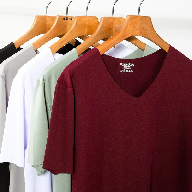 2018 Summer Men's Ice Modal Seamless T-shirt Casual Slim Fashion Brand Short-sleeved Breathable O-neck | Мужская одежда