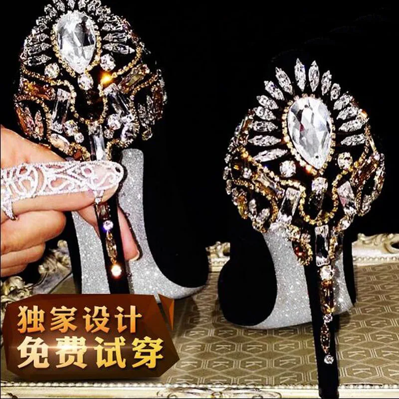 Choudory/Женская обувь Новая коллекция со стразами на высоком каблуке Женская без