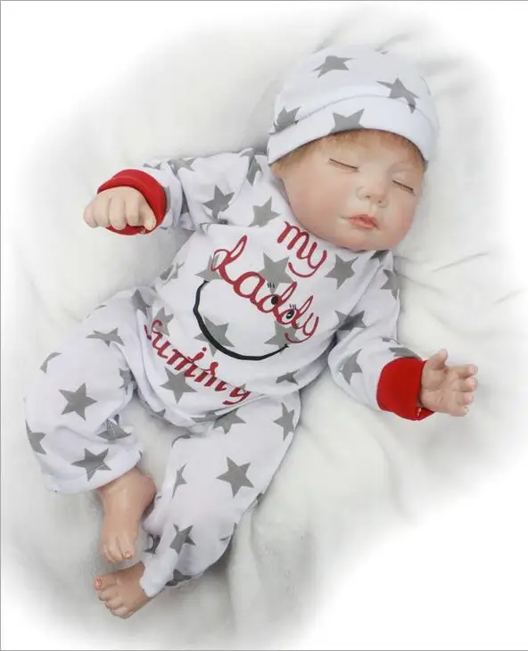 22 &quot/55 см силикона Reborn Baby Doll Bebe Lifelike реалистичный игровой дом игрушки детям