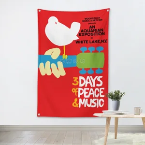 Woodstock 69 баннеры из тяжелого металла с музыкальной рок-группой, подвесной флаг, настенная наклейка, декор для кафе, ресторана, локомотивы, клуба, живых трансляций