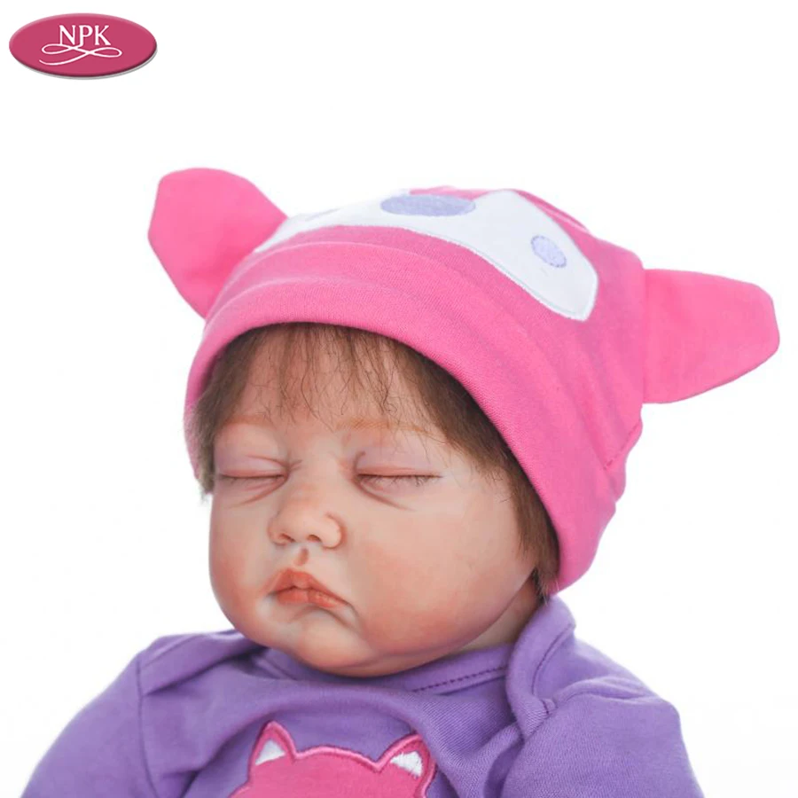 NPK 55 см виниловые Bebes Reborn Girl Детские куклы силиконовые реалистичные для младенцев