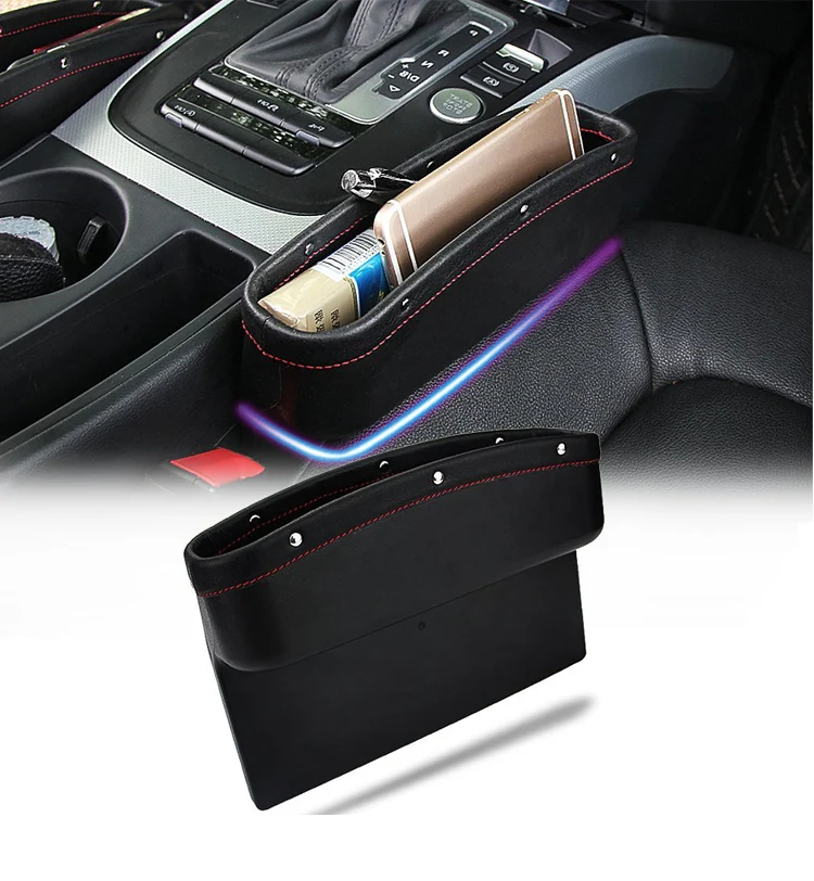 hot car seat pocket catcher auto car seat side gap pocket pu leather Sundries holder storage organizer bag box car accessories