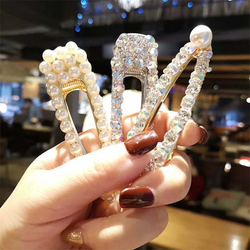2019 Горячая модная заколка для волос с буквенным словом и кристаллами орнамент