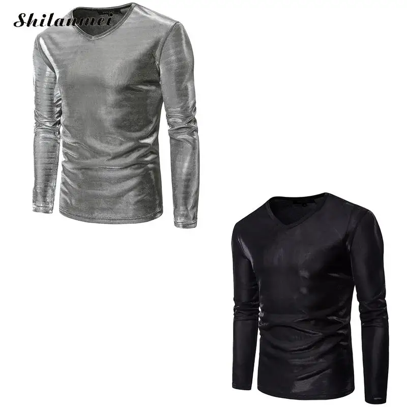 Брендовые мужские Футболка Модные Серебристые золото футболки Для мужчин