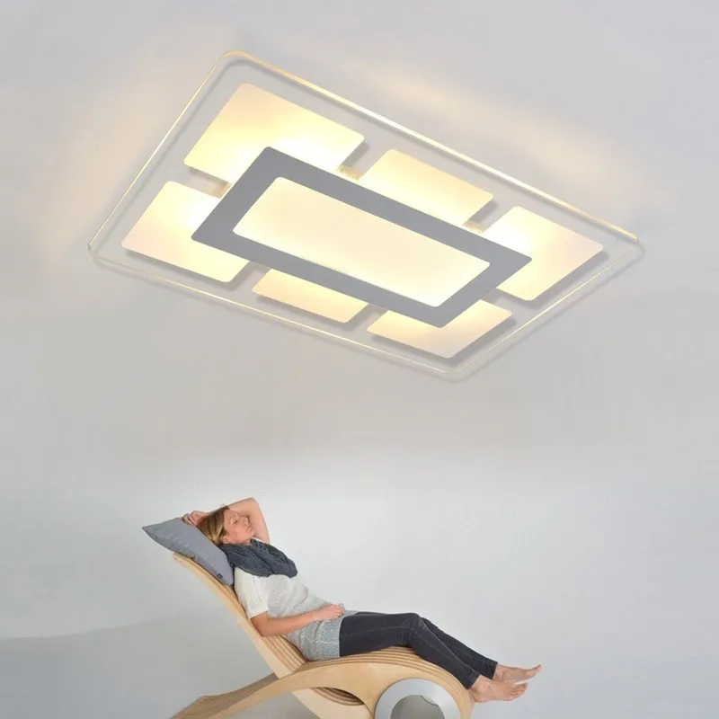 Роскошный тонкий светодиодный квадратный потолочный светильник для