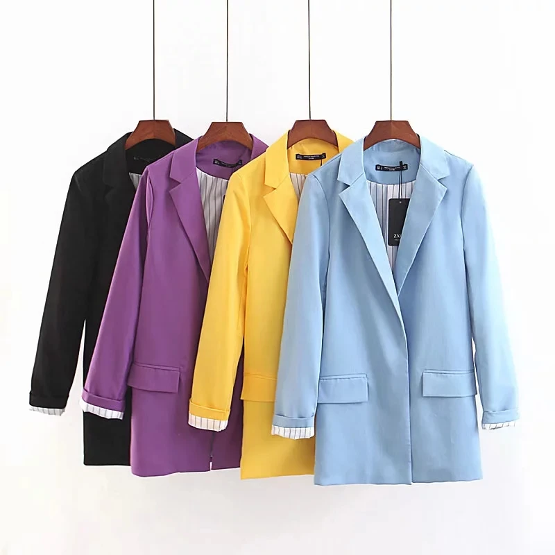 Женский блейзер офисный с длинным рукавом | Женская одежда