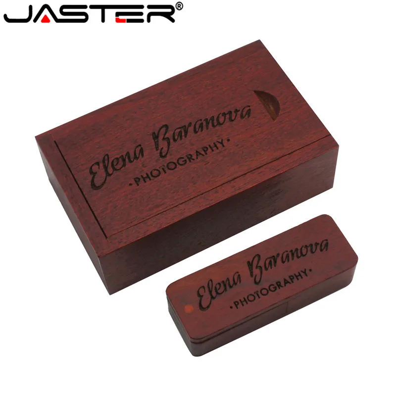 JASTER Натуральные Деревянные usb + коробка USB флэш накопитель bamboo pendrive 4G 8GB 16GB 32GB