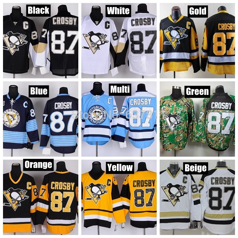 Hot sale Pittsburgh Penguins Sidney Crosby Hockey Jerseys Alternate Black 2014 Stadium Series White Stitched Jers | Спорт и