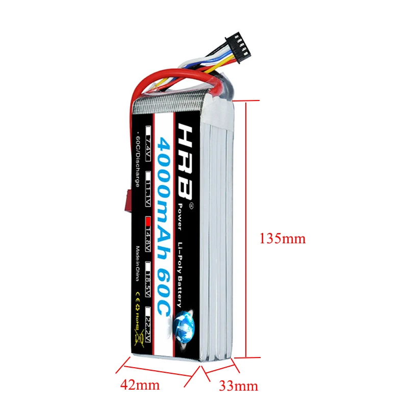 HRB Lipo аккумулятор 4S 14 8В 4000 мАч для радиоуправляемых автомобилей YOWOO POWER