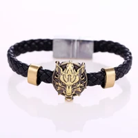 movieanime alloy leather bracelet men with final fantasy pattern weave punk fashion bangle accessories bracelets wd 96