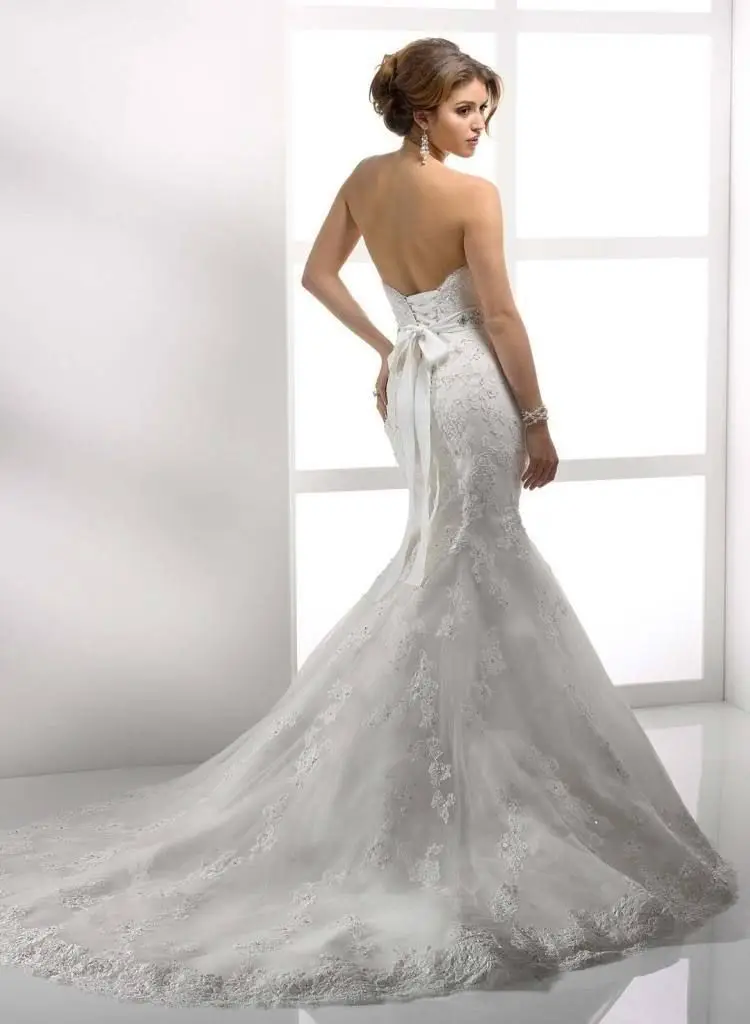 Vestidos de Novia Custom Made White Tulle Beading Appliques Lace Mermaid Wedding Dress Bridal Gowns Mariage | Свадьбы и торжества