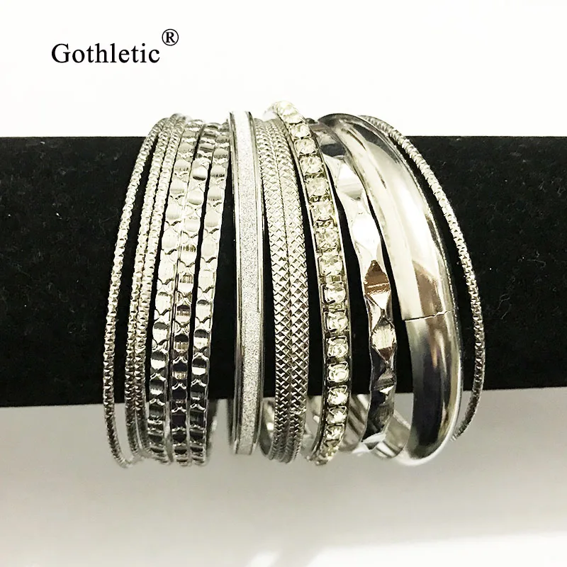 Gothletic 10 19 шт./компл. цветной многослойный браслет в индийском стиле золотого цвета