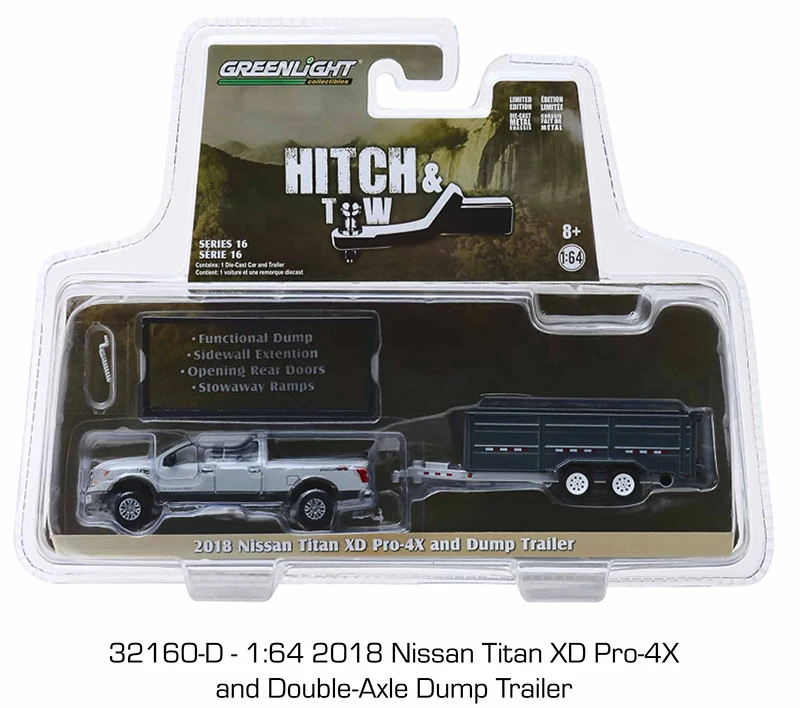 Зеленый светильник 1:64 2018 НСРБ в Titan XD Pro 4X и самосвал прицеп сплав игрушечный