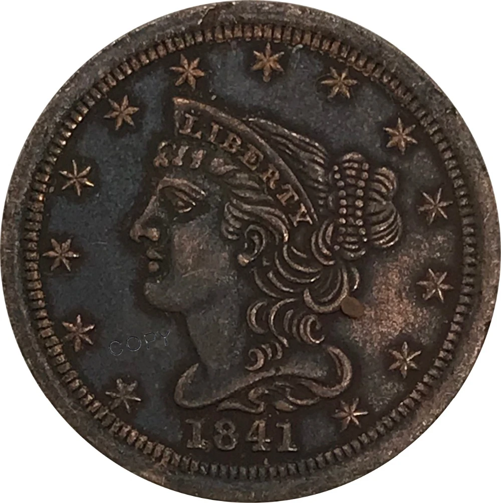Коллекционная монета из красной меди модель 1841 доллара США | Дом и сад