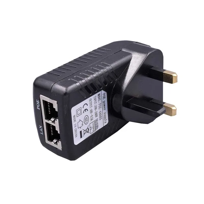 2 шт./лот PoE инжектор DC 48 В 0.5A мощность по Ethernet IEEE802.3af/at адаптер питания для IP камеры