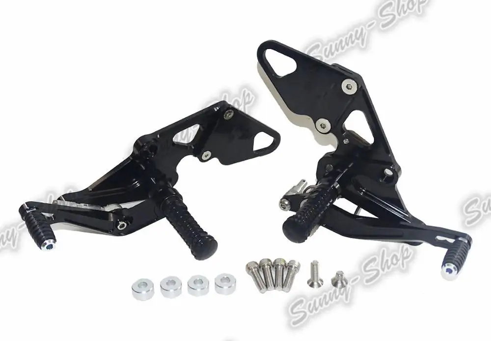 Waase ЧПУ Регулируемая Rider Сзади наборы для ухода за кожей Rearset Подножка для ухода за кожей ног колышки Yamaha MT-07 MT07 FZ-07 FZ07 2013 - Цвет: Black