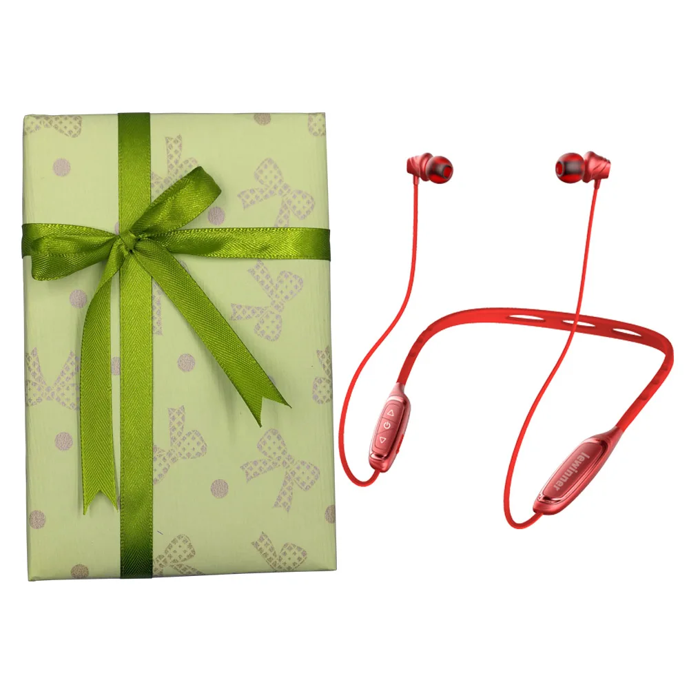 red gift packing Lewinner W1 шейные Bluetooth наушники с микрофоном IPX5 водонепроницаемые спортивные беспроводные наушники Bluetooth для телефона iPhone xiaomi - Цвет: red gift packing