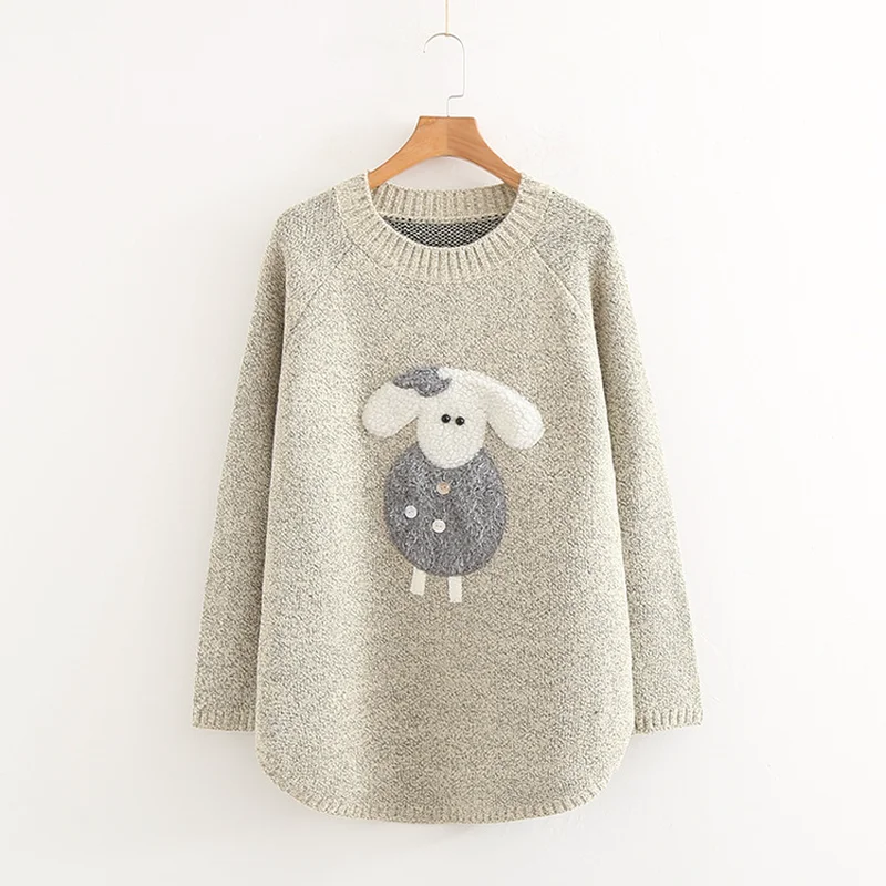 Женские милые осенне-зимние свитера Дизайнерские Длинные пуловеры в стиле мори