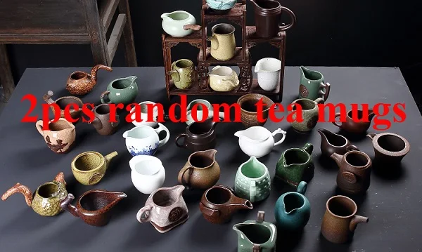 2pcs random tea mug 6 шт.! Цзиндэчжэнь посуда для чая, случайный чайный горшок, чайный набор чашек для домашних животных, чайный набор, керамическая чаша, чайные чашки кунг-фу, китайский фарфор, целадон - Цвет: 2pcs random tea mug