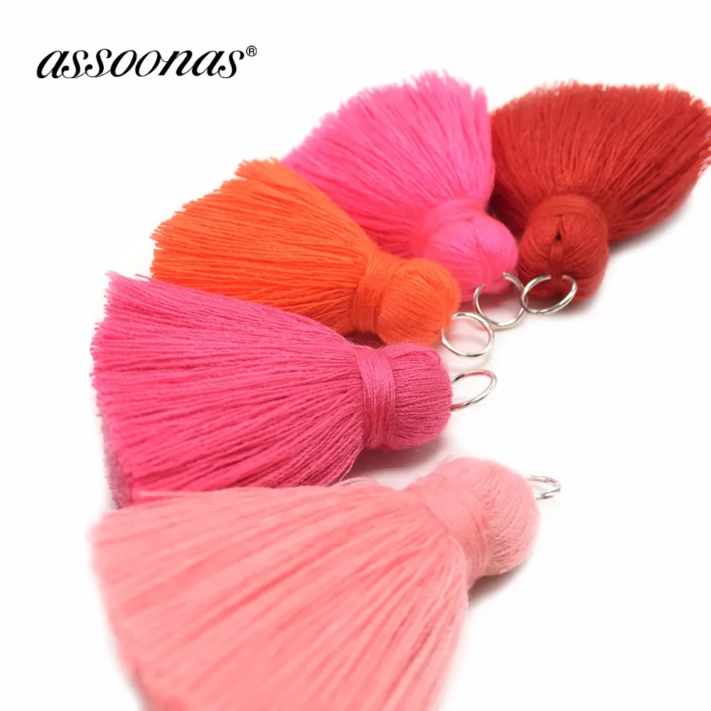 Assoonas L122 4 см кисточки хлопковые ювелирные аксессуары части diy серьги ручной