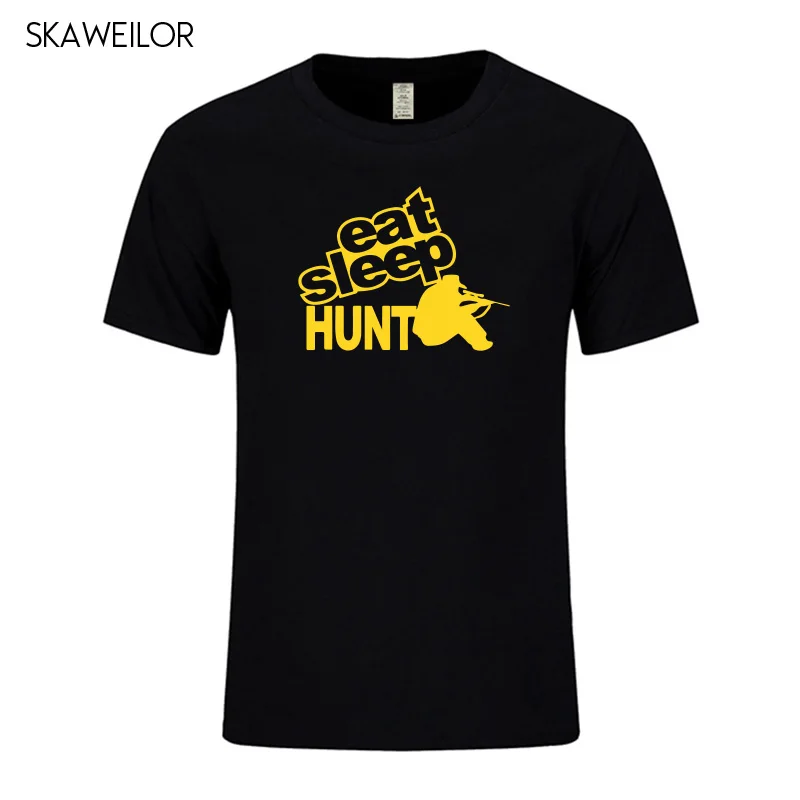 Новая летняя Стильная мужская футболка с принтом Eat Sleep Hunt мужские повседневные