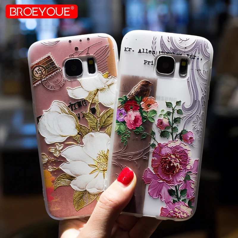 Чехол для iPhone 8 7 5 5S 6 6S Plus X роскошный 3D рельефный ТПУ чехол Samsung Galaxy S8 S9 S7 Edge J3 J5 J7 A3 A5