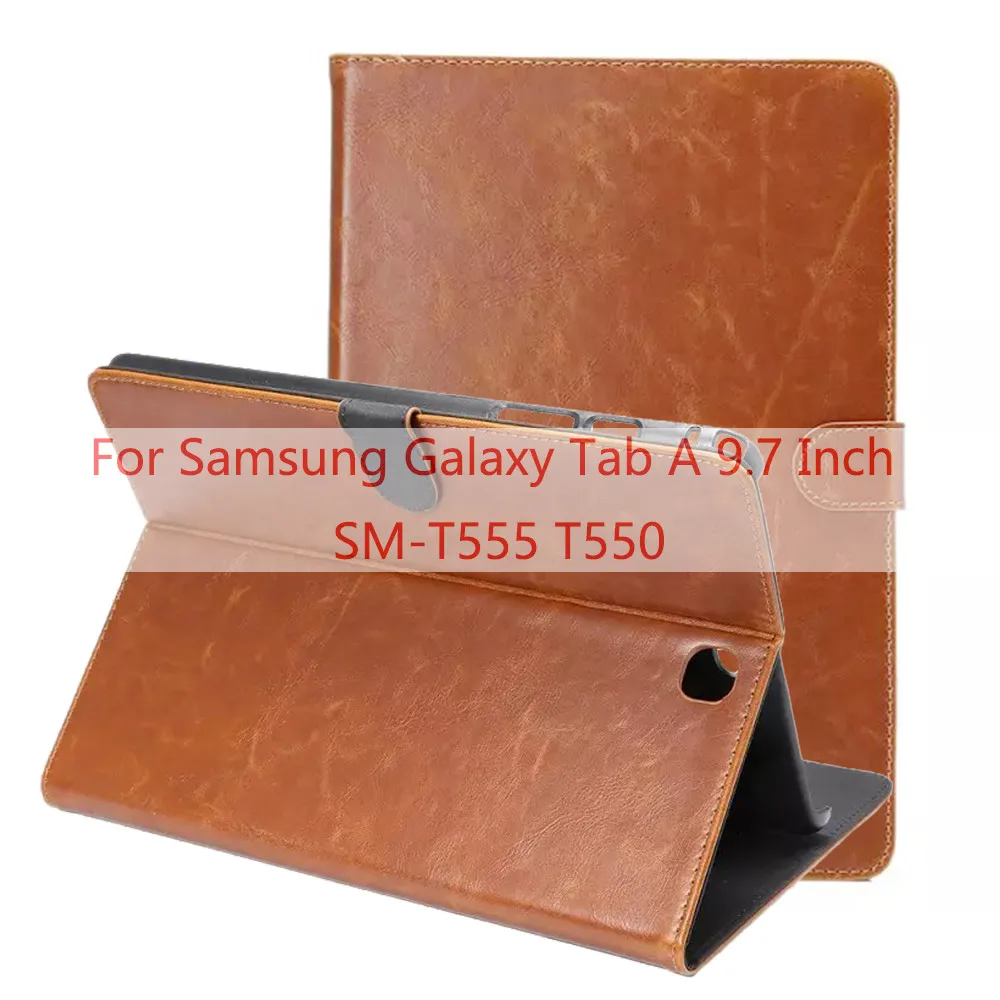 Чехол для Samsung Galaxy Tab E 9,6 выпуск SM-T560/T561/T565/T567V планшетный чехол для Samsung Galaxy Tab A 9,7 T550 T555 P550 - Цвет: PU Brown