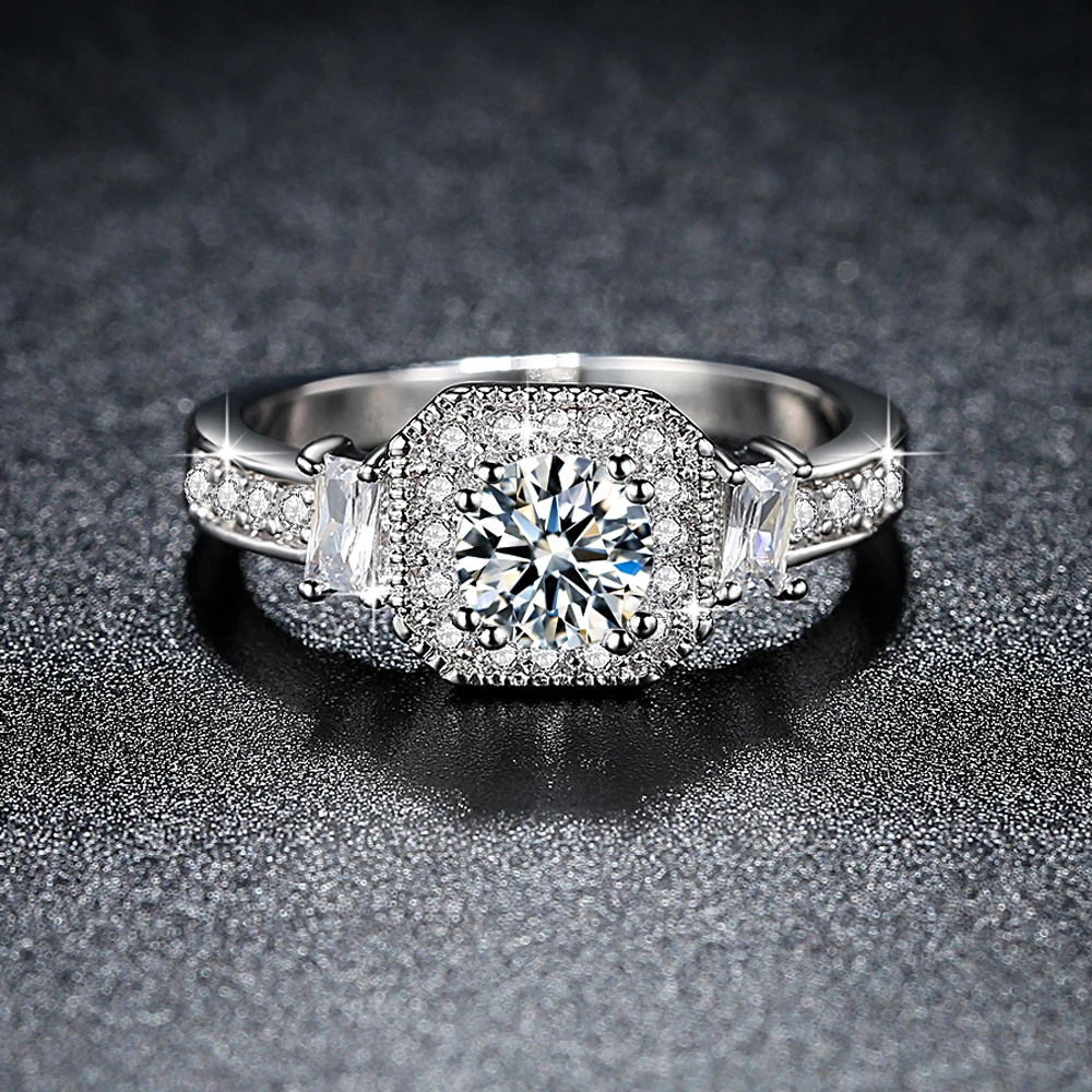 Silver Ring silver 925 Fashion jewelry gift for woman Square Wedding &amp Engagement WAKOWAJH | Украшения и аксессуары