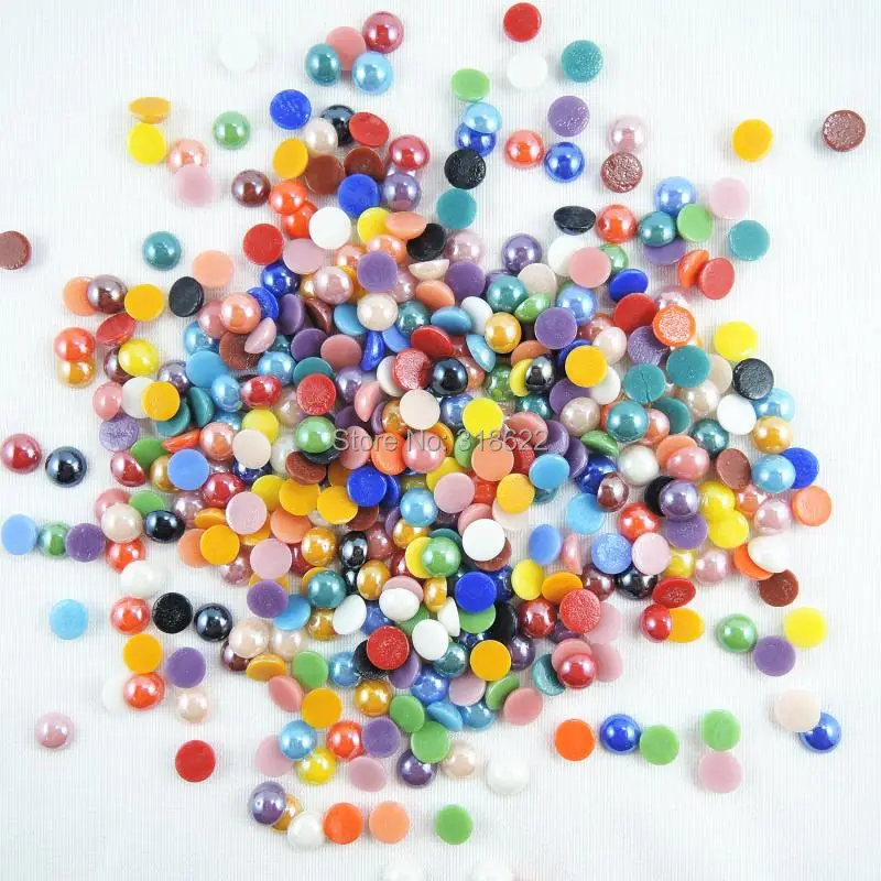Новинка 9 мм круглые бусины с плоской задней стороной смешанные 200 шт.