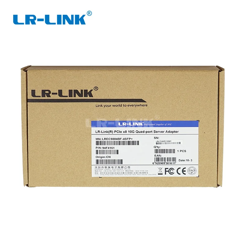 LR-LINK 9804BF-4SFP+ 10 Гб четырехпортовый PCI-E X8 Ethernet конвергентный сетевой серверный адаптер волоконно-оптическая Lan Карта INTEL XL710 Nic