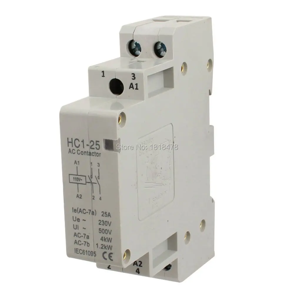 HC1 25 25A 110V Катушка напряжения 2 полюсный универсальный цепь управления