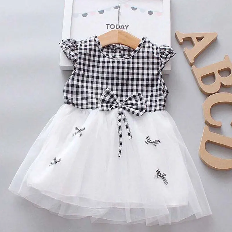 2019 Summer Tutu Baby Girl Dress Plaid Princess Dresses for Clothes Wedding Bow Party Girls | Детская одежда и обувь