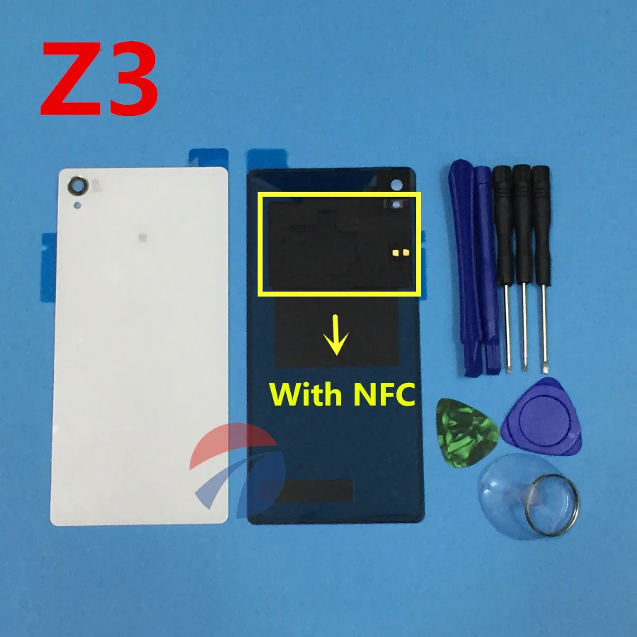 AAA+ качественная Задняя стеклянная задняя крышка для Sony Xperia Z2 L50W D6503 Z3 L55W D6603 D6653 корпус батарейного отсека с NFC+ Инструменты
