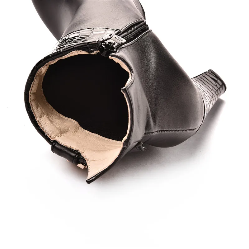 Женские ботильоны на высоком каблуке YMECHIC белые черные большие размеры Осенняя