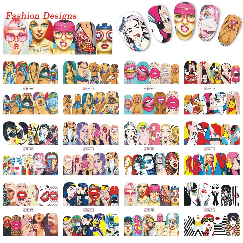 Набор женских стикеров для ногтевого дизайна набор самостоятельного