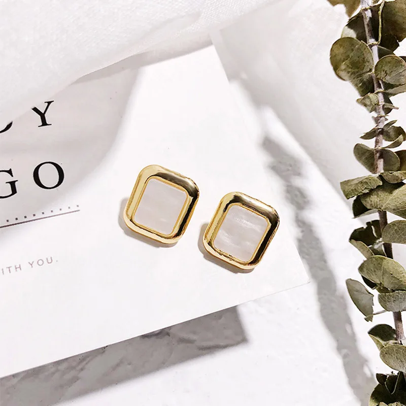 Korean Fashion Geometry Stud Earrings For Women Girl Acetic Acrylic Color Earring Charm Summer Sweet Jewelry Female Bohemia Z31 | Украшения