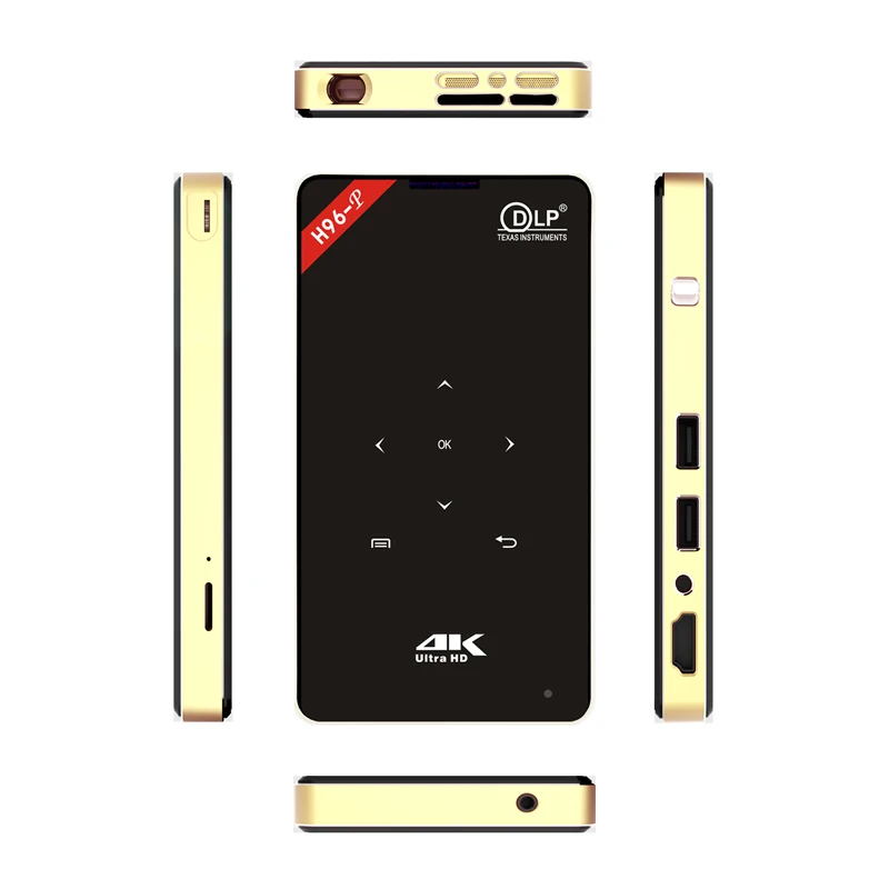 Горячая Распродажа H96 -P DLP портативный проектор Android Box автокоррекция Amlogic S905X