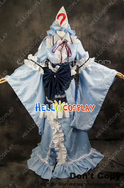 

Костюм для косплея Yuyuko Saigyouji, голубое платье, Touhou Project H008