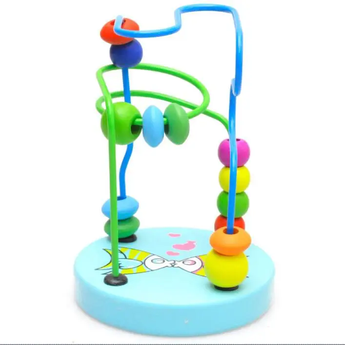 Деревянные игрушки Монтессори для мальчиков и девочек деревянные круги бусины