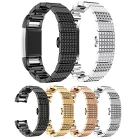 for fit bit charge 2 band stainless steel wrist strap smart wristband metal wearable smart bracelet belt replacement band men