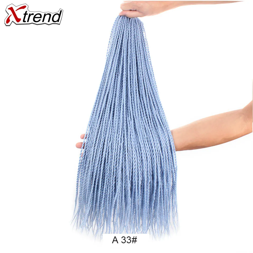 Xtrend Ombre Сенегальские крученые волосы на крючках косички 30 корней в упаковке синтетические плетеные волосы 24 дюйма 10 упаковок - Цвет: 1B/27HL