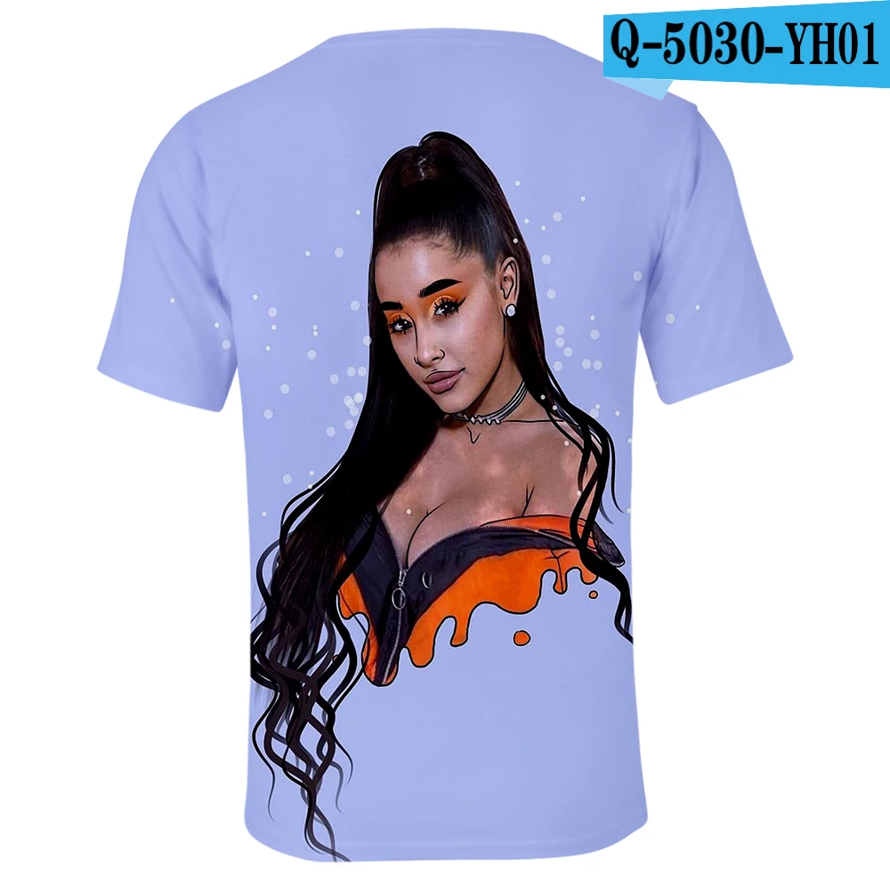 3D back Футболка Ариана Гранде, 3D, США, Харадзюку, летняя, короткий рукав,, Хит, Ариана Гранде, принт, повседневные женские футболки, топы для влюбленных мальчиков/девочек - Цвет: 3D back