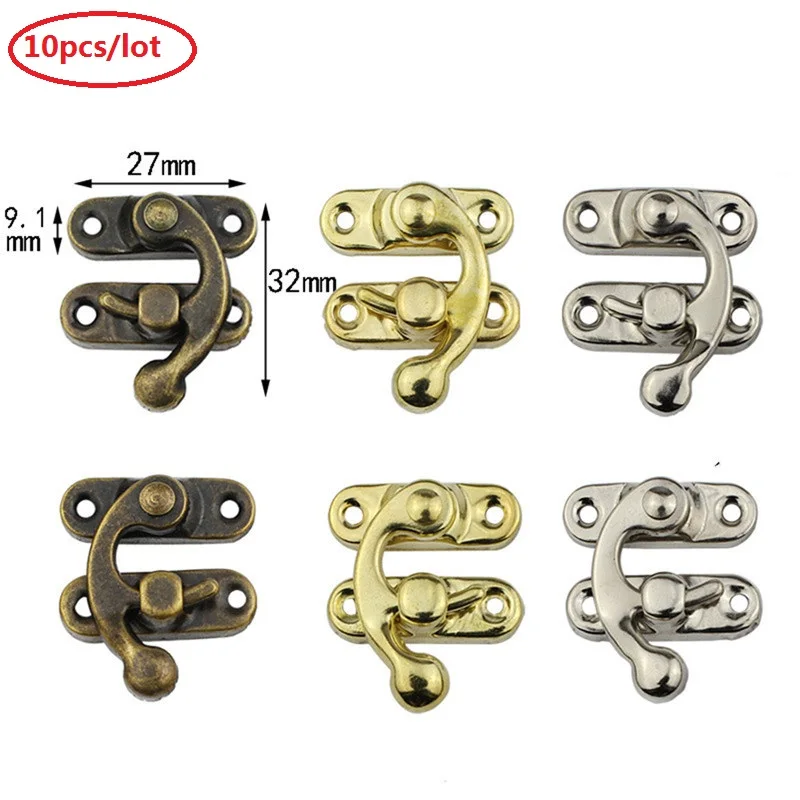 10 шт./лот небольшой античный металлический замок декоративный крючок Подарочная