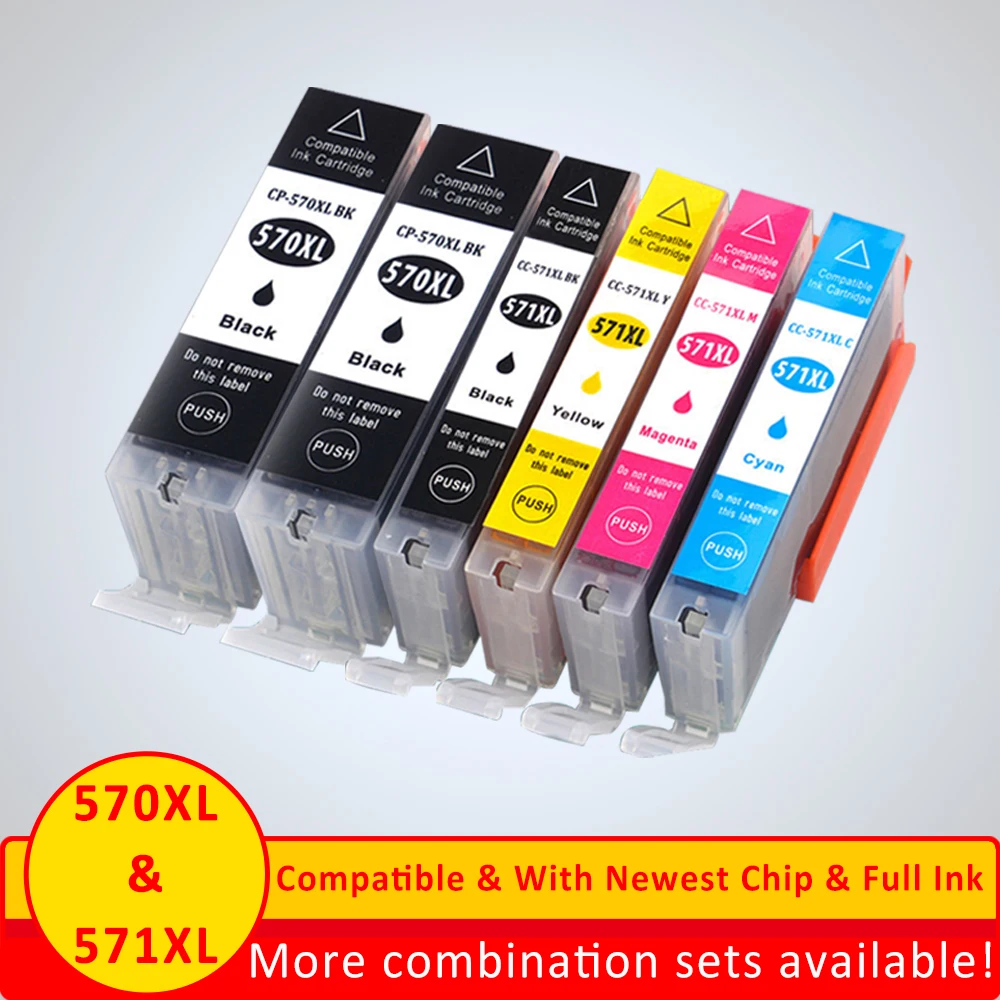 Картридж для принтера Canon 570XL PIXMA MG5750 TS5050 MG5751 MG5752 MG5753 MG6850 MG6851|Чернильные картриджи|
