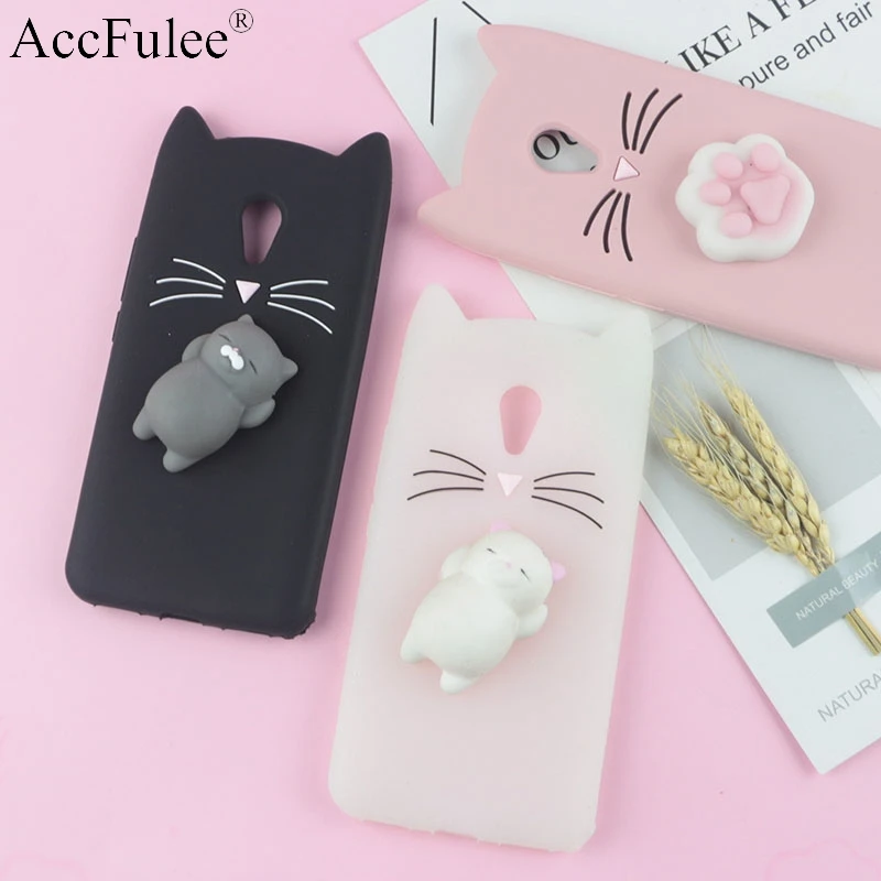 3D милый японский блестящий чехол с бородатым котом для Meizu M3mini M6 Note M6S M5 M5S, голубой Шарм, 5 5S, A5, M5C, милый мягкий чехол, сумки
