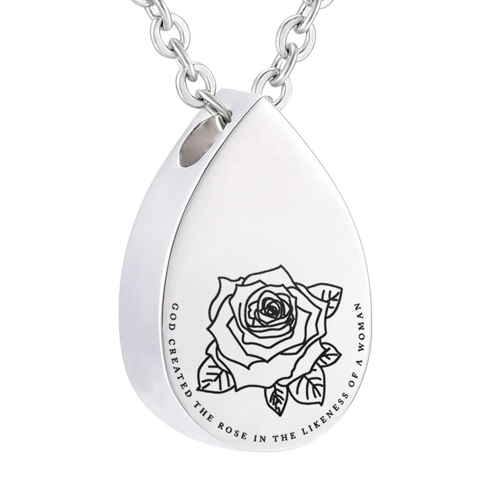 Кремация ювелирных изделий ожерелье с розой подвеска-сувенир в виде золы для