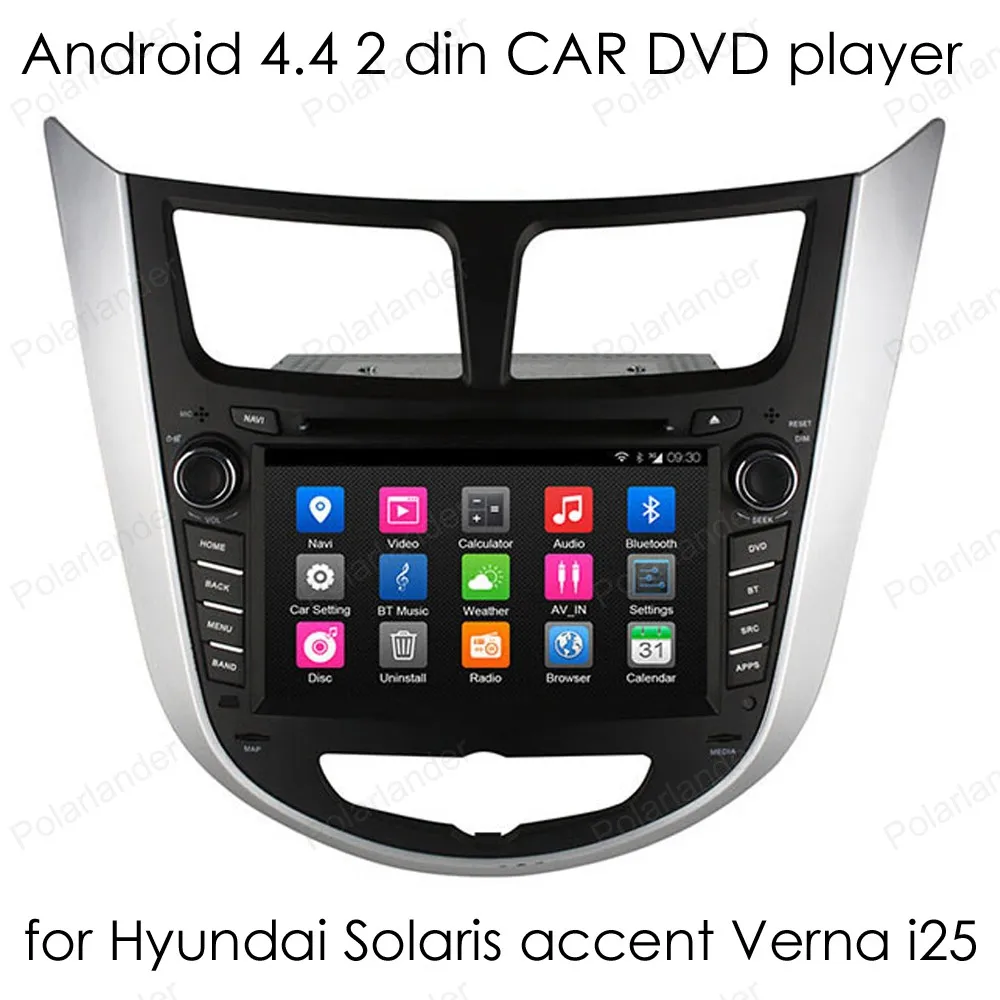 Автомобильный dvd плеер с четырехъядерным процессором 1024*600 Android 4 для Hyundai Solaris accent