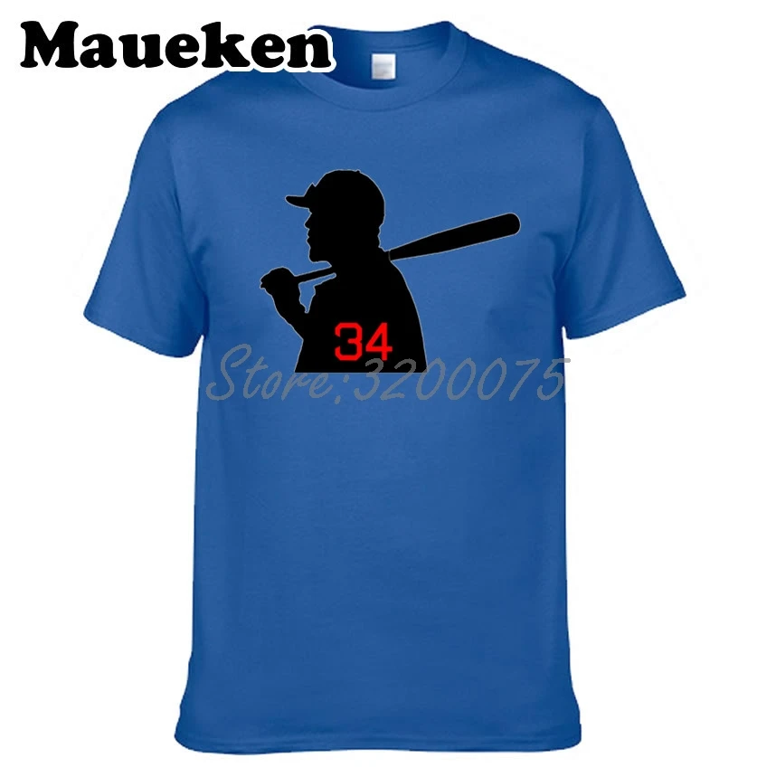 Мужская футболка с круглым вырезом Boston 34 David Ortiz Silhouette красного цвета подарок